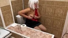 Play I approached mature milf when she was sitting on the toilet and persuaded her to show tits and anal sex